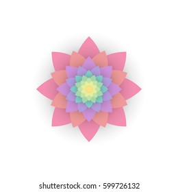 Paper colored flower. Vector illustration