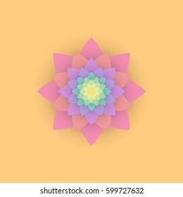 Paper colored flower. Vector illustration