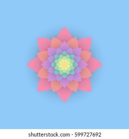 Paper colored flower. Vector illustration