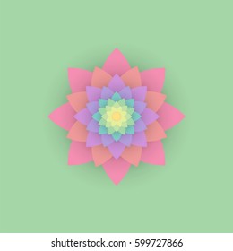 Paper colored flower. Vector illustration