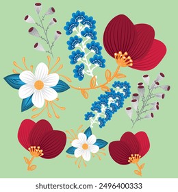 Papel colorido diseño de Vector de flores