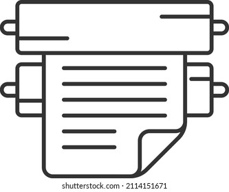 Paper coming out of commercial printer Concept, Industrial flat Bed Print Machin Vector Icon Design, Offset Printing Symbol, Digital Printer Service Sign, Cmyk Color print equipment Stock illustration