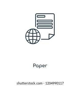 Paper concept line icon. Linear Paper concept outline symbol design. This simple element illustration can be used for web and mobile UI/UX.