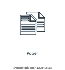 Paper concept line icon. Linear Paper concept outline symbol design. This simple element illustration can be used for web and mobile UI/UX.
