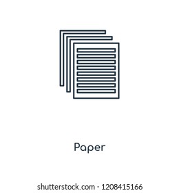 Paper concept line icon. Linear Paper concept outline symbol design. This simple element illustration can be used for web and mobile UI/UX.