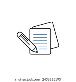 icono de línea de concepto de papel. Ilustración de elemento simple. diseño de símbolo de esquema de concepto de papel.