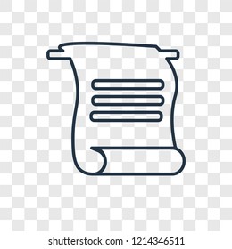 Paper concept vector linear icon isolated on transparent background, Paper concept transparency concept in outline style