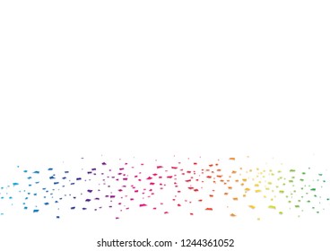 Paper Confetti, Spectrum Rainbow On The Floor, Surprise Party Celebrate Vector Abstract Background