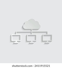 icono de conexión de papel. icono de portátil para equipos inteligentes   
