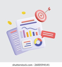 A Paper Containing Marketing Analysis Data with a Defined Target in 3D Design