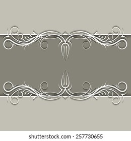 paper convex gray ornament on a gray background