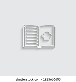 paper cook book icon. recipe book sign