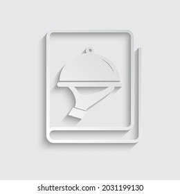 paper cook book icon. recipe book sign