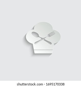 Paper cook hat icon. food sign restaurant icon vector