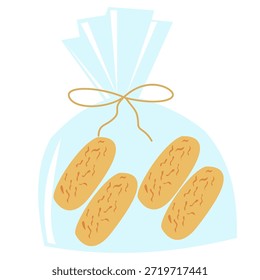 Ilustración de caja de empaquetado de galletas de papel