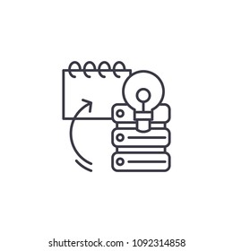 Paper copies of data linear icon concept. Paper copies of data line vector sign, symbol, illustration.