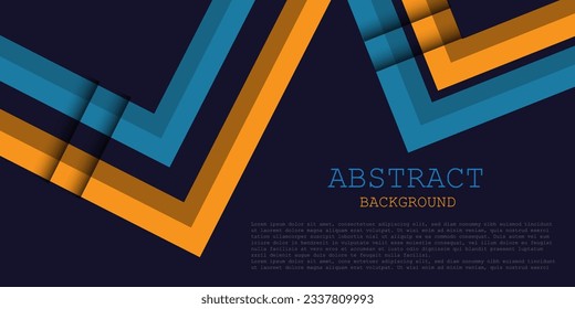Paper corner arrows blue and yellow triangular vector background overlapping on black space for text and message artwork background design