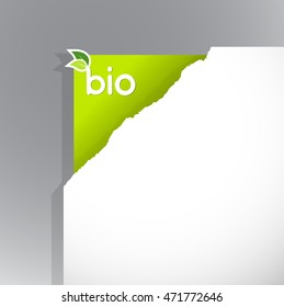 Paper corner with bio sign.