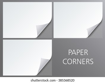 Paper corners isolated, vector