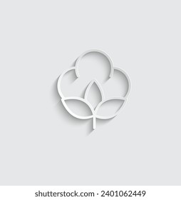 paper cotton icon vector 100% cotton fabric icon