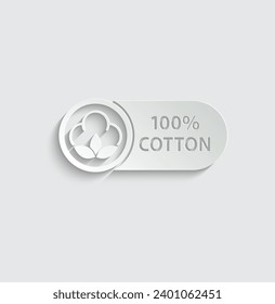 paper cotton icon vector 100% cotton fabric icon