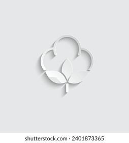 paper cotton icon vector 100% cotton fabric icon