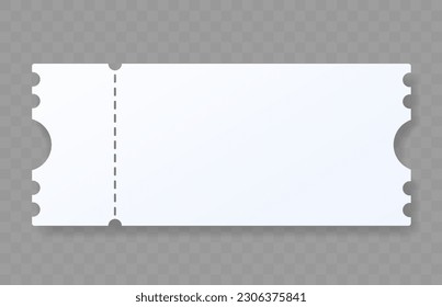 Papiercoupon auf transparentem Hintergrund, Coupon für Coupon. Vektorgrafik
