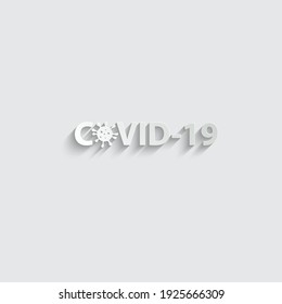 icono de texto de papel codificado 19.  vector de signo de coronavirus
