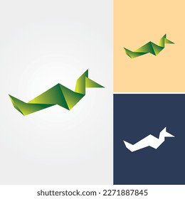 Paper Craft Bird Logo Design 
