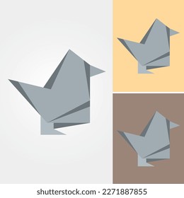 Paper Craft Bird Logo Design 