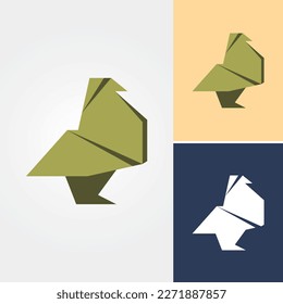 Paper Craft Bird Logo Design 
