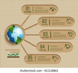 Paper Craft ecology concept green design environmental and nature.can used for banner,infographic,data,presentation,chart,brochure,leaflet