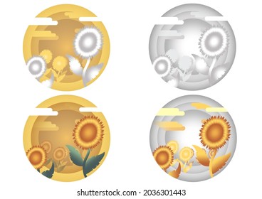 Paper craft of flower.Vector flowers
