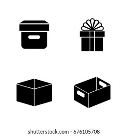 Paper craft packages. Simple Related Vector Icons Set for Video, Mobile Apps, Web Sites, Print Projects and Your Design. Black Flat Illustration on White Background.