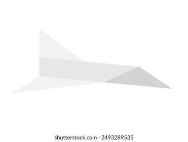 Paper craft plane flying in air, cute email message and letter symbol vector illustration