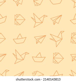 Paper craft seamless pattern vector design