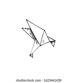 Paper cranes illustration. Simple flat vector of valentine's day icons for ui and ux, website or mobile application