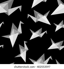 Paper cranes, origami pattern, seamless.Vector Illustration