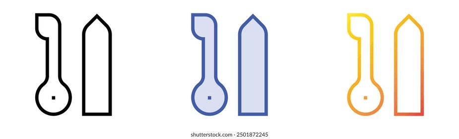 paper creaser icon. Linear, Blue Fill and Gradient Style Design Isolated On White Background