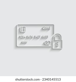paper credite card icon vector card lock protect sign 
