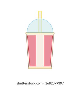 vaso de papel con barman sobre fondo blanco