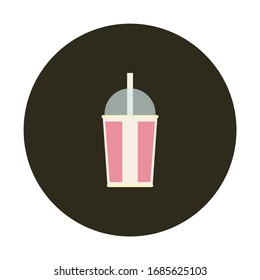 paper cup with bartender on white background