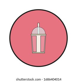 vaso de papel con barman sobre fondo blanco