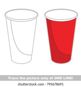 Paper Cup to be traced only of one line, the tracing educational game to preschool kids with easy game level, the colorful and colorless version.