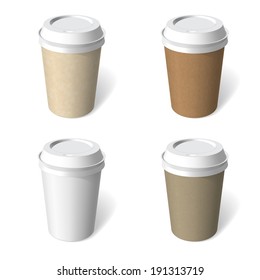 Paper Cup Blank Template Vector Set Stock Vector (Royalty Free ...