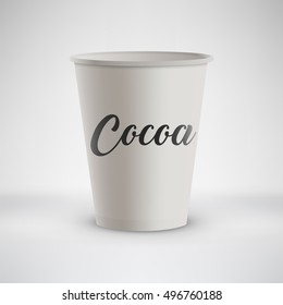Paper cup with Cocoa. Vector illustration.