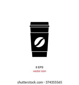 Paper Cup With Coffee Bean For Take Away Icon