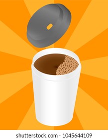 Paper cup of coffee with cap