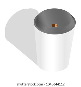 Paper cup of coffee with cap