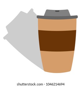 Paper cup of coffee with cap